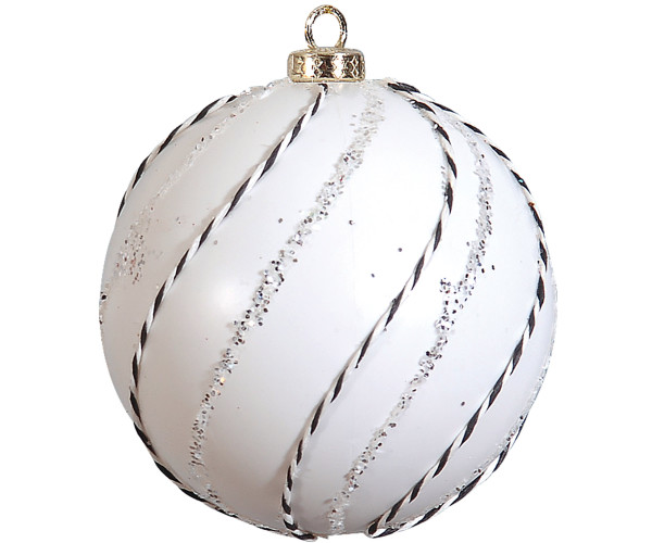 Πλαστική Χριστουγεννιάτικη Μπάλα 10cm ,Σέτ/4