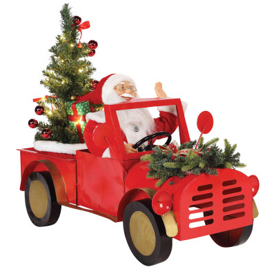 Άγιος Βασίλης Σε Αυτοκίνητο Με Μουσική Και Κίνηση 5v , 95 x 47 x 75(h)cm