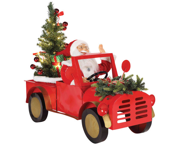 Άγιος Βασίλης Σε Αυτοκίνητο Με Μουσική Και Κίνηση 5v , 95 x 47 x 75(h)cm