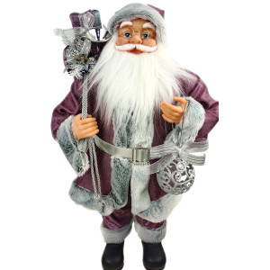 Μώβ Διακοσμητικός Άγιος Βασίλης 60cm