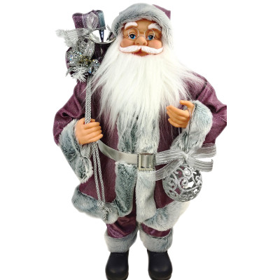 Μώβ Διακοσμητικός Άγιος Βασίλης 60cm