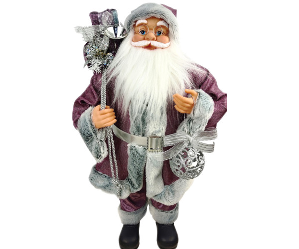 Μώβ Διακοσμητικός Άγιος Βασίλης 60cm