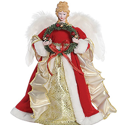 Κόκκινη Χριστουγεννιάτικη Κορυφή Δέντρου Άγγελος 30cm