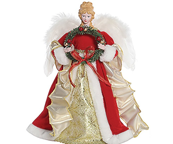 Κόκκινη Χριστουγεννιάτικη Κορυφή Δέντρου Άγγελος 30cm