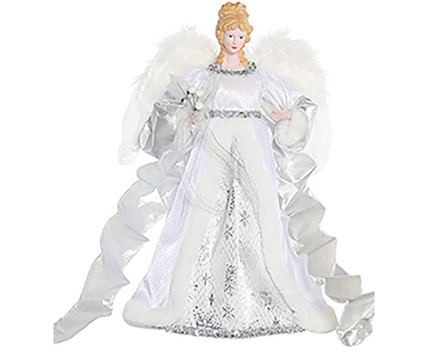 Λευκή Χριστουγεννιάτικη Κορυφή Δέντρου Άγγελος 30cm