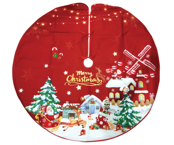 Κόκκινη Χριστουγεννιάτικη Διακοσμητική Ποδιά 120cm