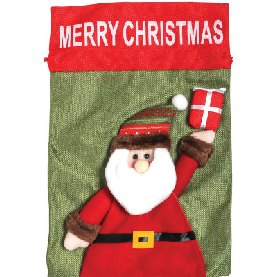 Πάνινος Χριστουγεννιάτικος Διακοσμητικός Σάκος 27 x 41(h)cm