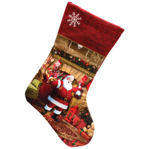 Πάνινη Χριστουγεννιάτικη Διακοσμητική Μπότα 17 x 21cm