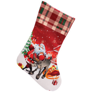 Πάνινη Χριστουγεννιάτικη Διακοσμητική Μπότα 17 x 21cm