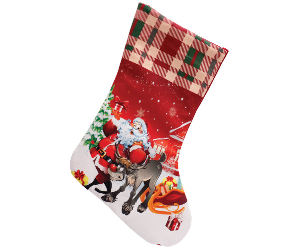 Πάνινη Χριστουγεννιάτικη Διακοσμητική Μπότα 17 x 21cm