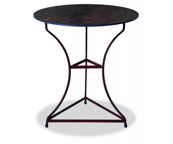 Αγαλβάνιστο Στρογγυλό Τραπέζι Με Επιφάνεια Compact Hpl Σκουριά Φ70 x 74(h)cm