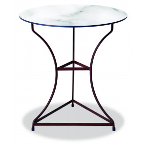 Αγαλβάνιστο Στρογγυλό Τραπέζι Με Επιφάνεια Compact Hpl Λευκό Φ58 x 74(h)cm