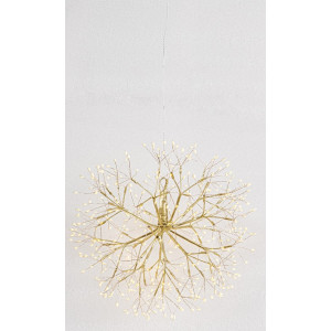 Χρυσή Φωτιζόμενη Χριστουγεννιάτικη Μπάλα Αχινός Με 384 Led Copper Θερμού Φωτισμού Με Μετασχηματιστή ip44 Και Dimmer 30cm