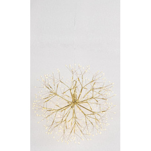 Χρυσή Φωτιζόμενη Χριστουγεννιάτικη Μπάλα Αχινός  Με 912 Led Copper  Θερμού Φωτισμού Με Μετασχηματιστή ip44 Και Dimmer 50cm