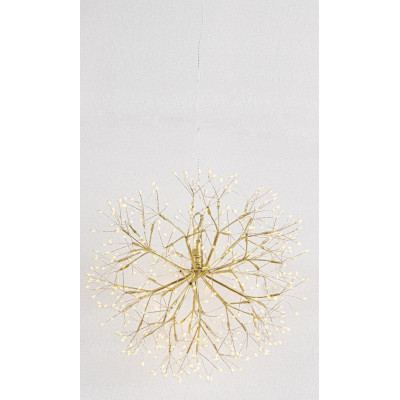 Χρυσή Φωτιζόμενη Χριστουγεννιάτικη Μπάλα Αχινός  Με 912 Led Copper  Θερμού Φωτισμού Με Μετασχηματιστή ip44 Και Dimmer 50cm