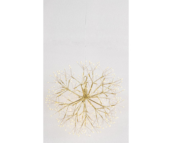 Χρυσή Φωτιζόμενη Χριστουγεννιάτικη Μπάλα Αχινός  Με 912 Led Copper  Θερμού Φωτισμού Με Μετασχηματιστή ip44 Και Dimmer 50cm