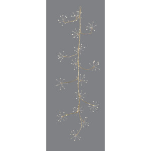 Χρυσή Φωτιζόμενη Χριστουγεννιάτικη Γιρλάντα Με 160 Led Copper Φωτάκια Θερμού Φωτισμού Με Μετασχηματιστή ip44 Και Dimmer 120cm