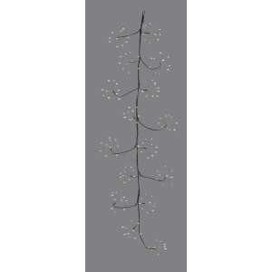 Μάυρη Φωτιζόμενη Χριστουγεννιάτικη Γιρλάντα Με 160 Led Copper Φωτάκια Θερμού Φωτισμού Με Μετασχηματιστή ip44 Και Dimmer 120cm