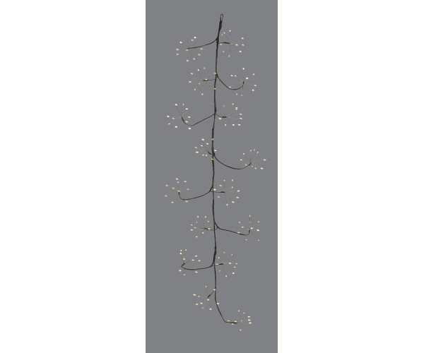 Μάυρη Φωτιζόμενη Χριστουγεννιάτικη Γιρλάντα Με 160 Led Copper Φωτάκια Θερμού Φωτισμού Με Μετασχηματιστή ip44 Και Dimmer 120cm