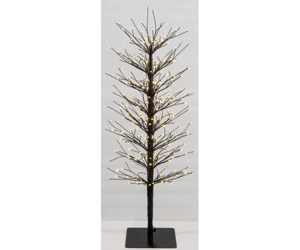 Μάυρο Φωτιζόμενο Δέντρο Με 320 Led Φωτάκια (32 Led Flash) ,Μετασχηματιστή ip44 Και Dimmer 90(h)cm