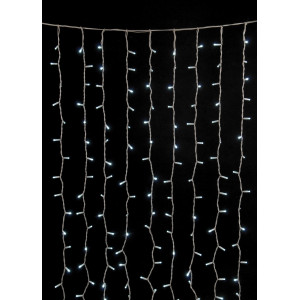 200Led Σταθερή Συμμετρική Κουρτίνα Rubber Με Επέκταση Ip65 Και Μπρίζα Σούκο 200 x 100(h)cm,Λευκό Καλώδιο/ Λευκό (Πάγου) Λαμπάκι (Kelvin: 6.000 - 10.000)