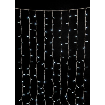 200Led Σταθερή Συμμετρική Κουρτίνα Rubber Με Επέκταση Ip65 Και Μπρίζα Σούκο 200 x 100(h)cm,Λευκό Καλώδιο/ Λευκό (Πάγου) Λαμπάκι (Kelvin: 6.000 - 10.000)
