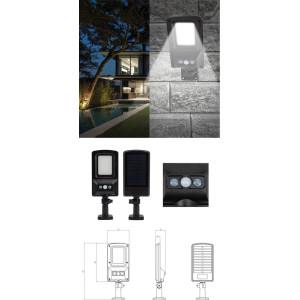 Led Ηλιακό Φωτιστικό Με Αισθητήρα Φωτός 14 x 9cm 