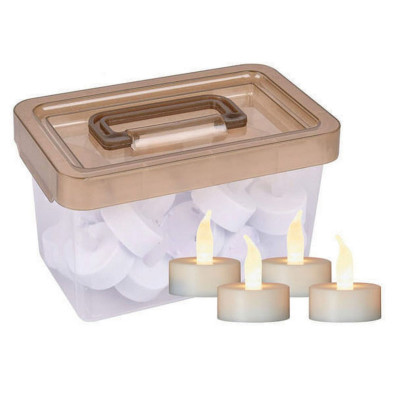 Διακοσμητικά Κεριά Μπαταρίας CR2032 ,Σέτ 24 Τεμαχίων Με Θερμό Φωτισμό Ø 3,8 x 4,5cm