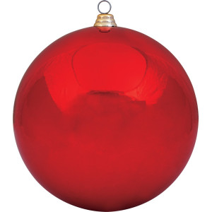 Κόκκινη Πλαστική Γυαλιστερή Χριστουγεννιάτικη Μπάλα 40cm