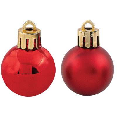 Κόκκινες Πλαστικές Μπάλες , Γυαλιστερές Και Μάτ Σέτ 24 τεμαχίων 3cm