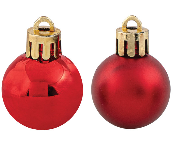 Κόκκινες Πλαστικές Μπάλες , Γυαλιστερές Και Μάτ Σέτ 24 τεμαχίων 3cm