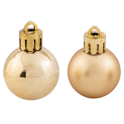 Χρυσές Πλαστικές Μπάλες , Γυαλιστερές Και Μάτ Σέτ 24 τεμαχίων 3cm