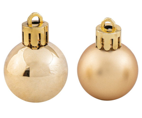 Χρυσές Πλαστικές Μπάλες , Γυαλιστερές Και Μάτ Σέτ 24 τεμαχίων 3cm