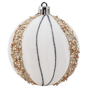 Χρυσή Πλαστική Χριστουγεννιάτικη Μπάλα 10cm,Σέτ/4