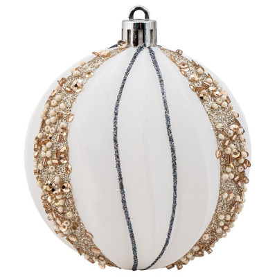 Χρυσή Πλαστική Χριστουγεννιάτικη Μπάλα 10cm,Σέτ/4