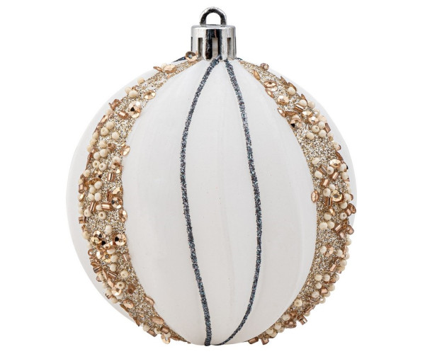 Χρυσή Πλαστική Χριστουγεννιάτικη Μπάλα 10cm,Σέτ/4