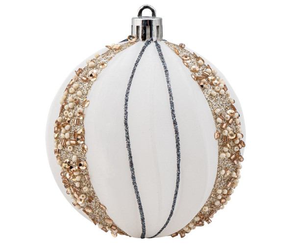 Χρυσή Πλαστική Χριστουγεννιάτικη Μπάλα 8cm,Σέτ/6