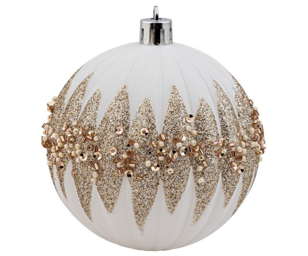 Χρυσή Πλαστική Χριστουγεννιάτικη Μπάλα 10cm,Σέτ/4