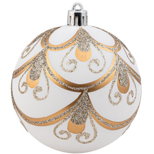 Χρυσή Πλαστική Χριστουγεννιάτικη Μπάλα 10cm,Σέτ/4