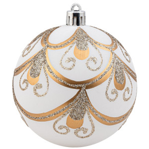 Χρυσή Πλαστική Χριστουγεννιάτικη Μπάλα 8cm,Σέτ/6