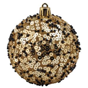 Χρυσή Πλαστική Χριστουγεννιάτικη Μπάλα 10cm,Σέτ/4