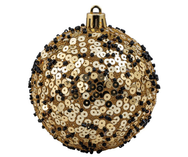 Χρυσή Πλαστική Χριστουγεννιάτικη Μπάλα 10cm,Σέτ/4