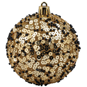 Χρυσή Πλαστική Χριστουγεννιάτικη Μπάλα 8cm,Σέτ/6