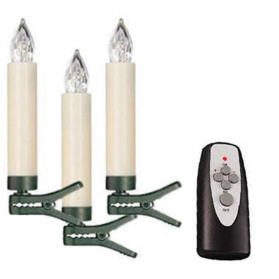 Κεριά Δέντρου Με Μανταλάκι Wi - Fi , Timer Και Κοντρόλ Μπαταρίας 14 x AAΑ Σέτ 12 Τεμαχίων ,Ø 1,5 x 10,5cm