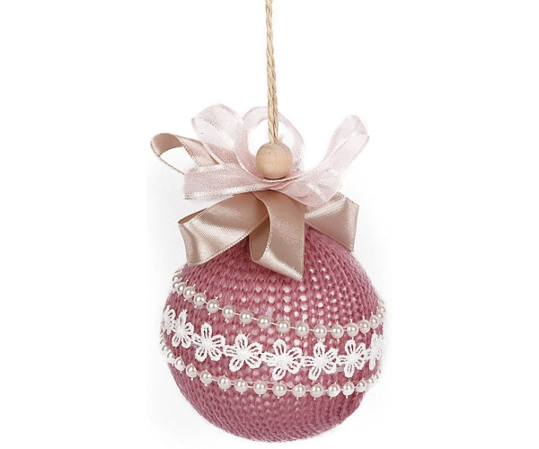 Ρόζ Πλαστικές Χριστουγεννιάτικες Μπάλες ,Σέτ 6 Τεμαχίων 8cm,Σέτ/6