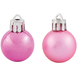 Ρόζ Πλαστικές Μπάλες , Γυαλιστερές Και Μάτ Σέτ 24 τεμαχίων 3cm