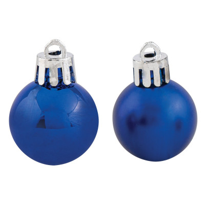 Μπλέ Πλαστικές Μπάλες , Γυαλιστερές Και Μάτ Σέτ 24 τεμαχίων 3cm