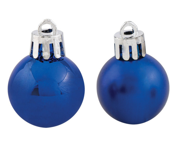 Μπλέ Πλαστικές Μπάλες , Γυαλιστερές Και Μάτ Σέτ 24 τεμαχίων 3cm