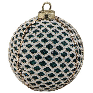 Μπλέ Πλαστική Χριστουγεννιάτικη Μπάλα 10cm,Σέτ/4