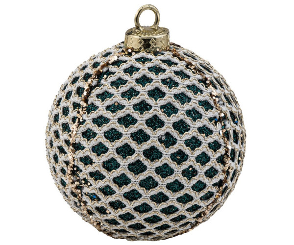 Μπλέ Πλαστική Χριστουγεννιάτικη Μπάλα 10cm,Σέτ/4